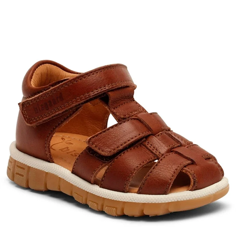 Women's Leather - Strapped Sandals with a Braided Detail in Brown for a Rustic AppealBisgaard Angus Sandal Brandy