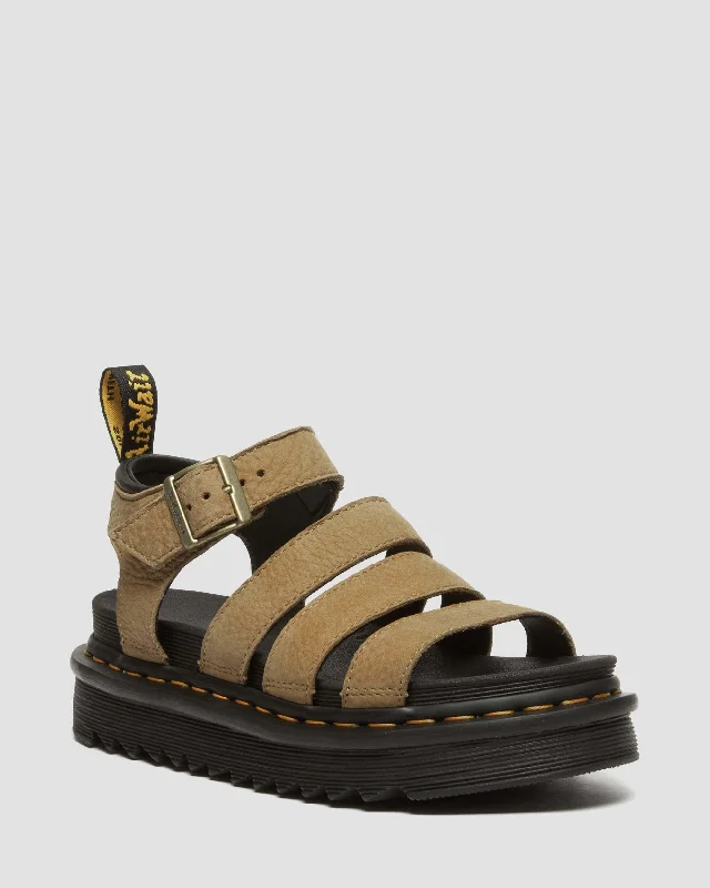 Women's Strappy Gladiator Sandals with Buckle Closures in Tan for a Boho LookBlaire Tumbled Nubuck Leather Sandals