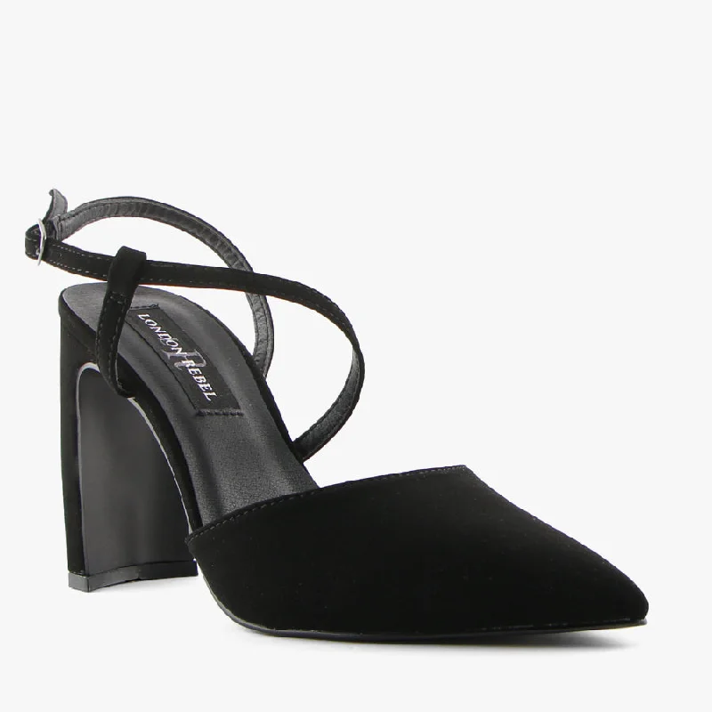 Women's Ankle - Strap Sandals with a Block Heel in Red for a Sophisticated StyleBLAKE BLACK LAMI