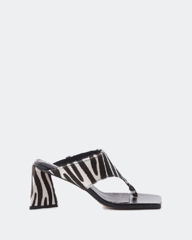 Plus Size Women's Wide - Width Platform Sandals in Black for Added Comfort and HeightBulevar Zebra Pony