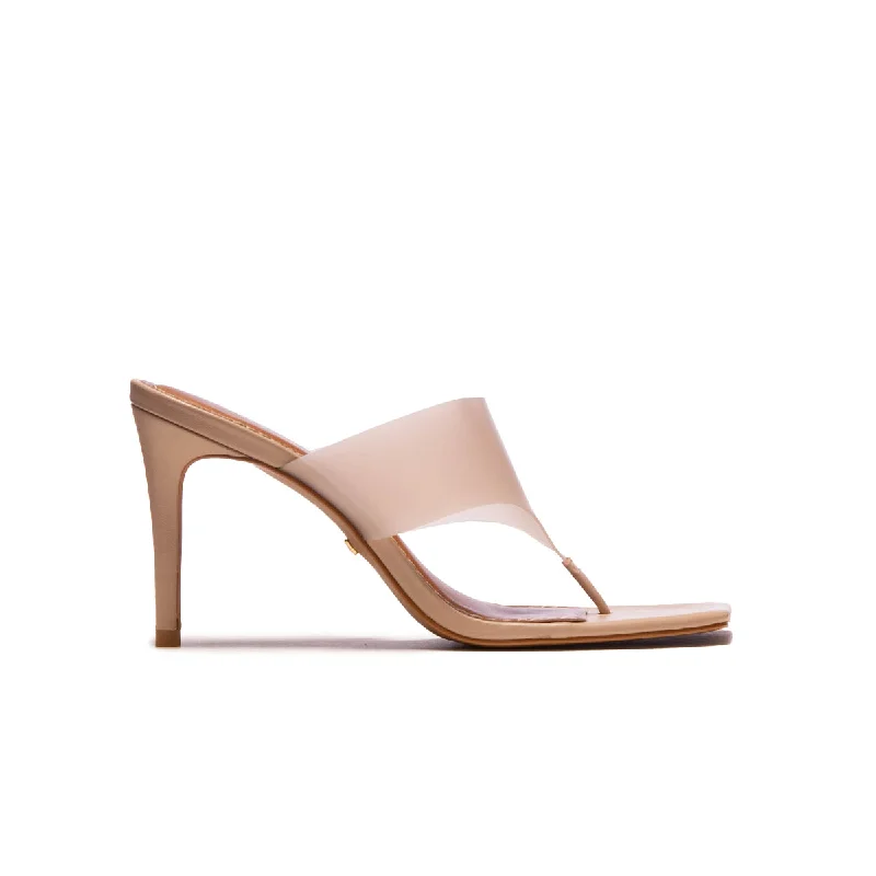 Child - Friendly Women's Sandals with a Secure Buckle in Purple for Moms on the GoBuzios Nude Leather/Vinyl