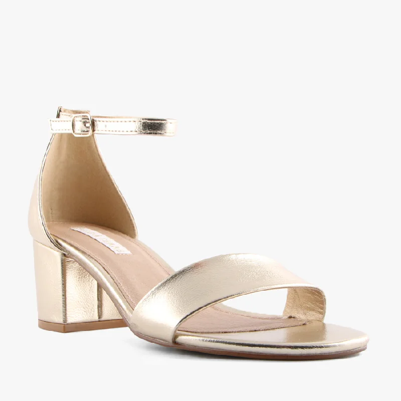 Women's Flat Slide Sandals with a Memory Foam Insole in White for All - Day ComfortCAMITA GOLD METALIC