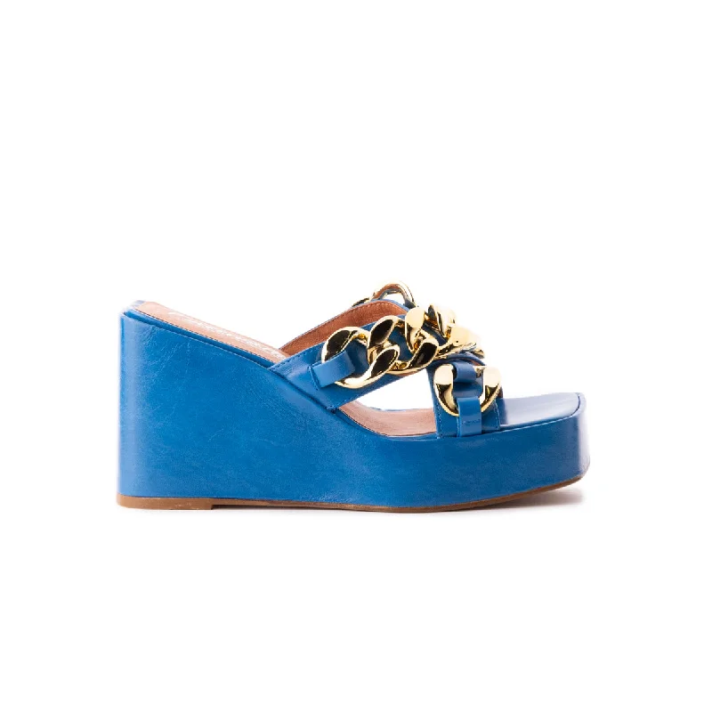 Women's Rhinestone - Embellished Open - Toe Sandals in Silver for a Glamorous Party LookCancun Blue Leather