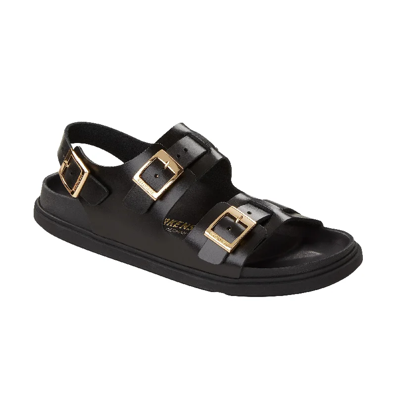 Anti - Slip Women's Sandals with a Grooved Sole in Green for Outdoor AdventuresCannes Black Natural Leather