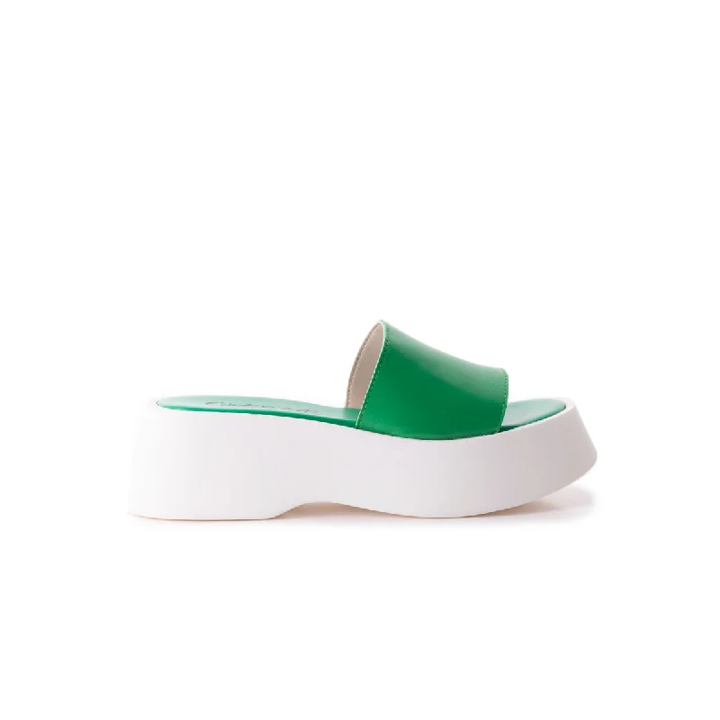 Women's Leather - Strapped Sandals with a Braided Detail in Brown for a Rustic AppealChino Green Leather