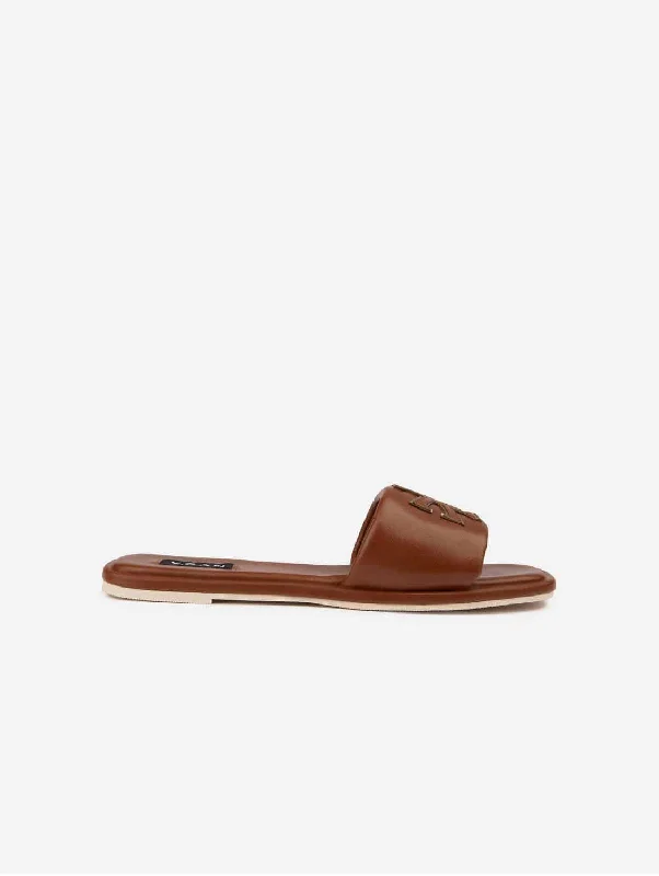 Shock - Absorbing Women's Sandals with a Soft Insole in Black for Active LifestylesChoy Women's Vegan Leather Logo Slider Sandals | Tan Shock - Absorbing Women's Sandals with a Soft Insole in Black for Active LifestylesChoy Women's Vegan Leather Logo Slider Sandals | Tan