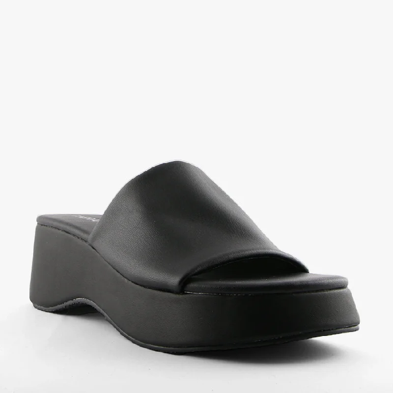 Elastic - Strap Women's Sandals with a Padded Toe in Teal for Easy On - and - OffCINDY BLACK
