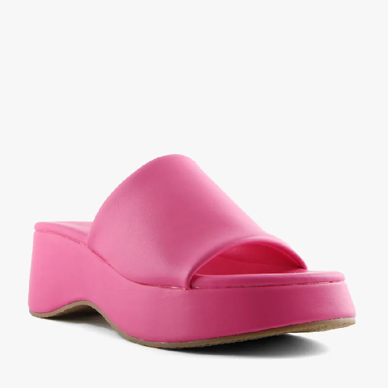 Elastic - Strap Women's Sandals with a Padded Toe in Teal for Easy On - and - OffCINDY PINK