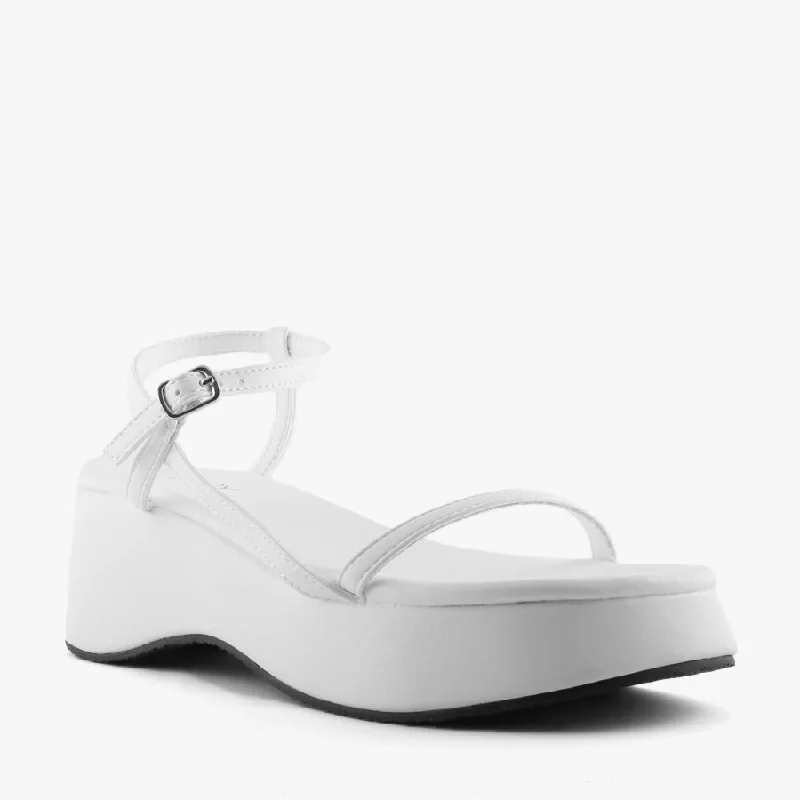 Sustainable Women's Recycled Material Sandals in Beige for Eco - Conscious ShoppersCLAUDIA WHITE