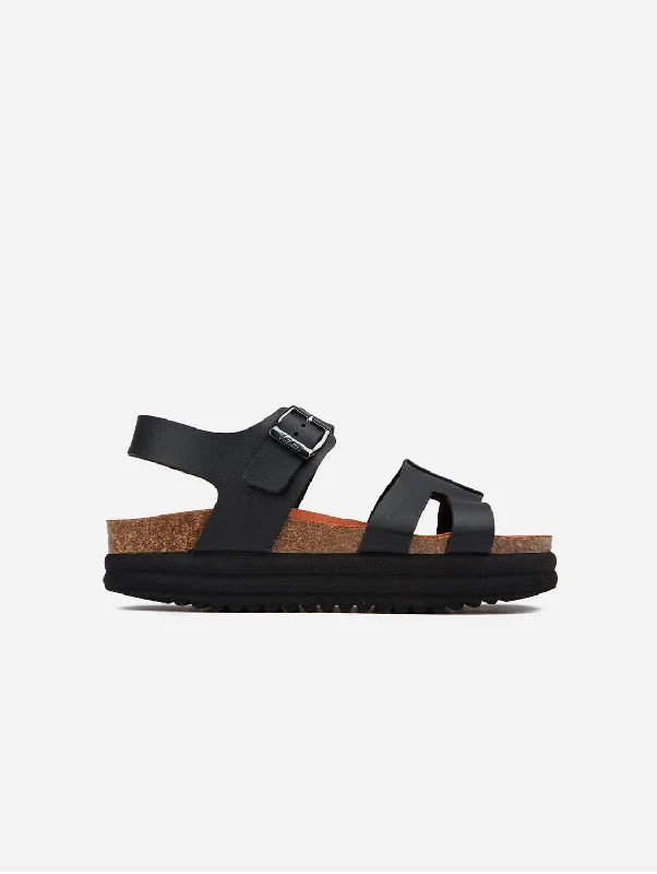 Women's Ankle - Strap Sandals with a Block Heel in Red for a Sophisticated StyleClove II Women's Vegan Flatform Sandals | Black