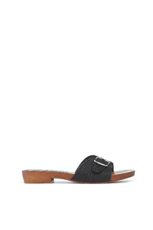 Women's Sandals with a Floral - Printed Upper in Pink for a Feminine Spring LookClover Slide Sandal in Black Leather Jute