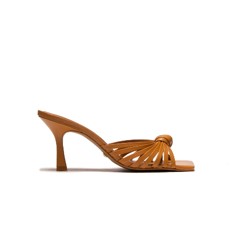 Plus Size Women's Wide - Width Platform Sandals in Black for Added Comfort and HeightCordelia Camel Leather