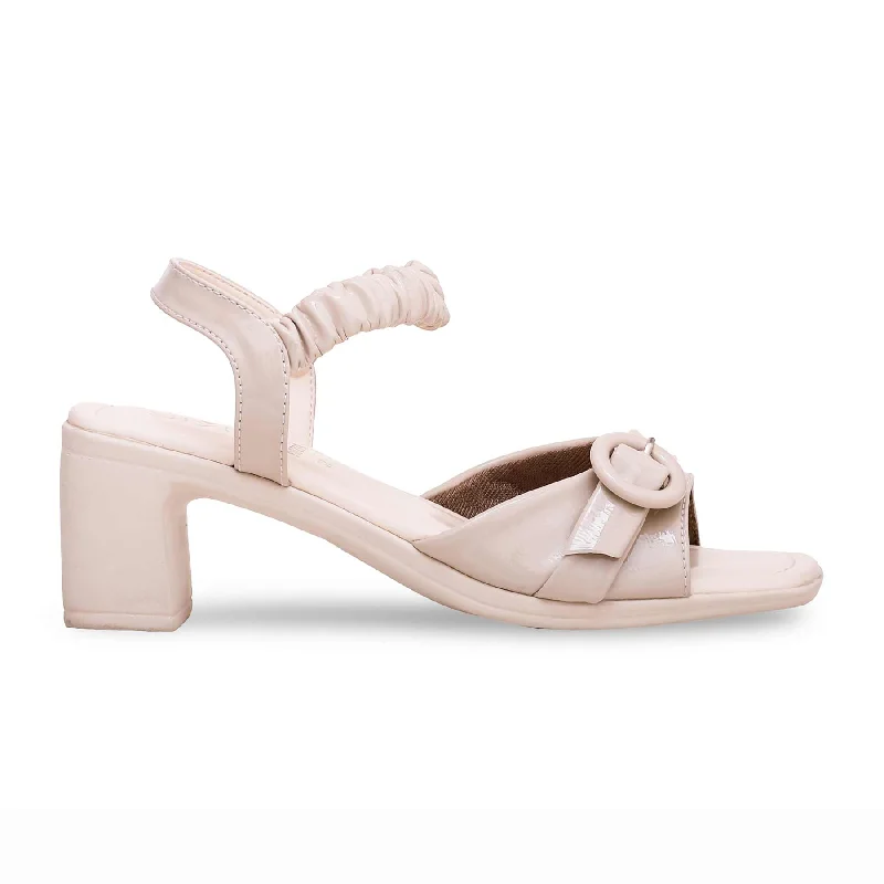 Women's Rhinestone - Embellished Open - Toe Sandals in Silver for a Glamorous Party LookCream Formal Sandal PU0239