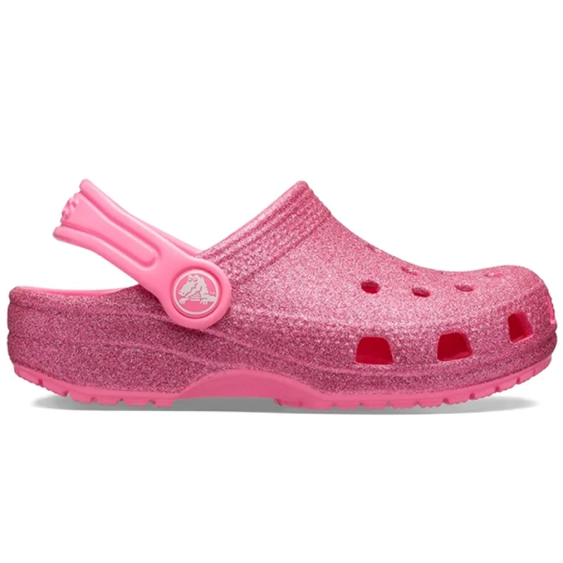 Waterproof Women's Rubber Beach Sandals with Arch Support in Blue for Water ActivitiesCrocs Classic Glitter Clog Pink Lemonade