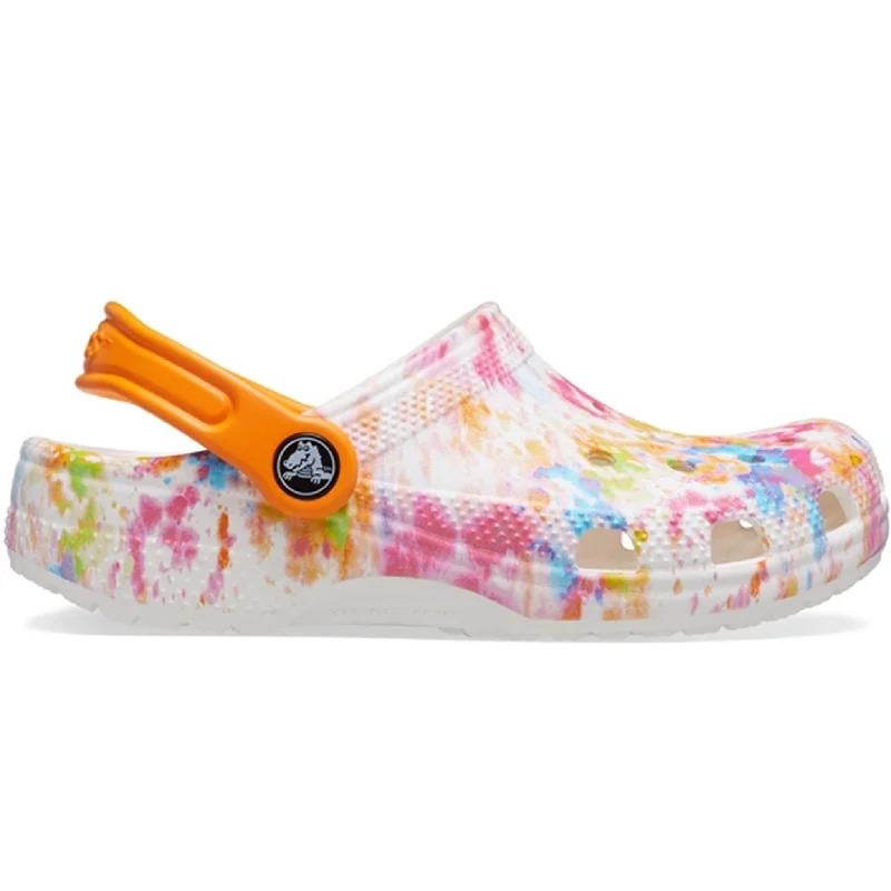 Sustainable Women's Recycled Material Sandals in Beige for Eco - Conscious ShoppersCrocs Classic TieDye Graphic Clog Orange Zing/Multi