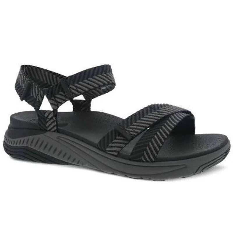 Women's Sandals with a Wedge Heel and a Tassel Detail in Orange for a Trendy LookDansko Racquel - Black Herringbone Webbing