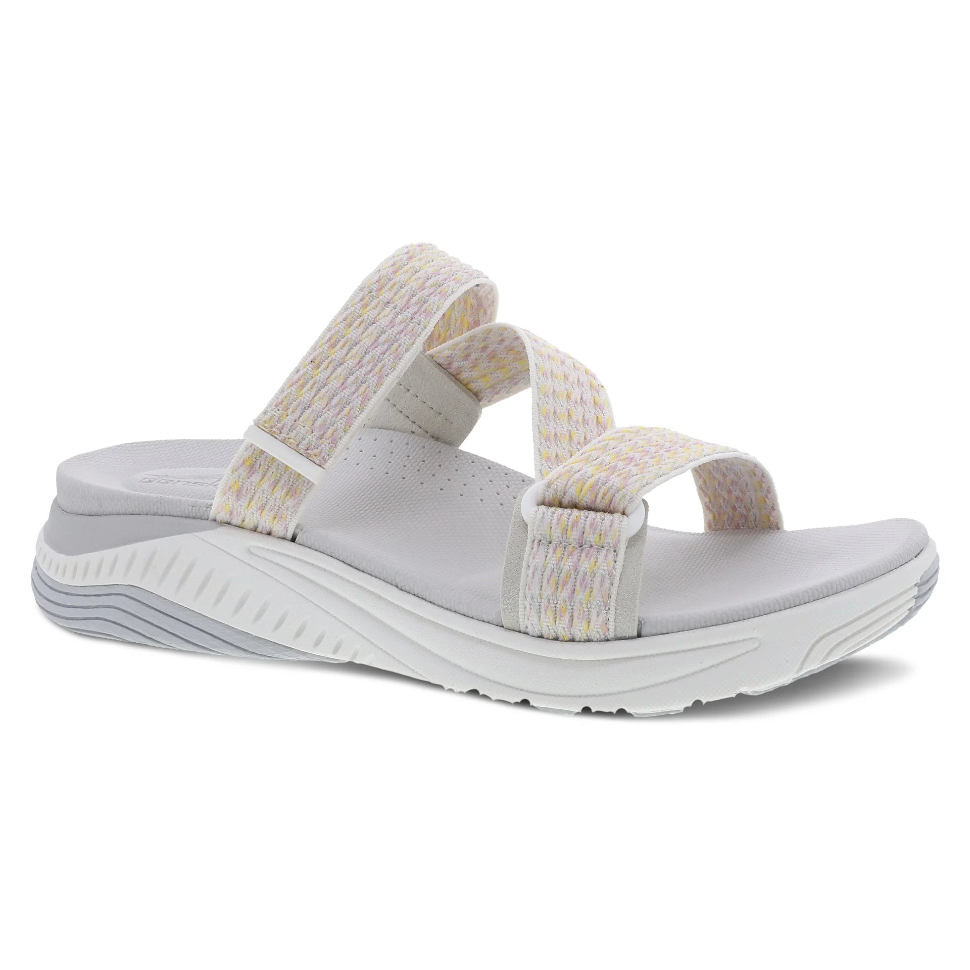 Women's Sandals with a Glitter - Coated Strap in Gold for a Sparkly Summer OutfitDansko Rosette - Ivory Multi