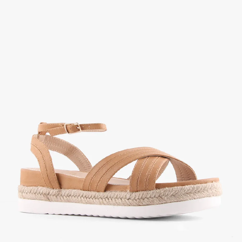 Women's Rhinestone - Embellished Open - Toe Sandals in Silver for a Glamorous Party LookDEZZIE CARAMEL