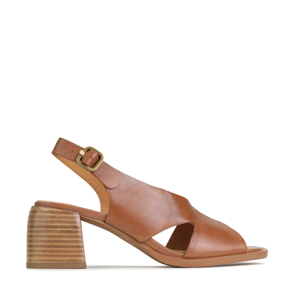 Plus Size Women's Wide - Width Platform Sandals in Black for Added Comfort and HeightEOS Isadora Brandy Leather