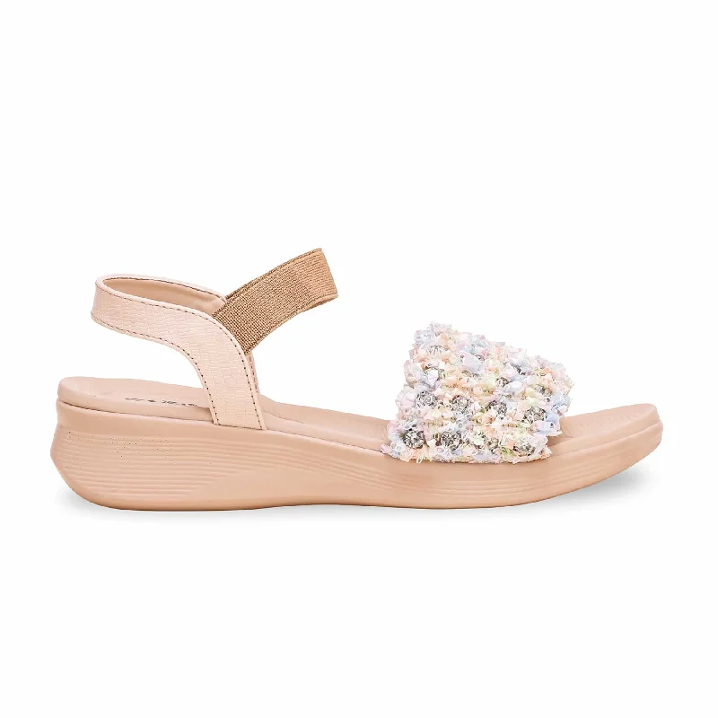 Elastic - Strap Women's Sandals with a Padded Toe in Teal for Easy On - and - OffFawn Formal Sandal PU0339