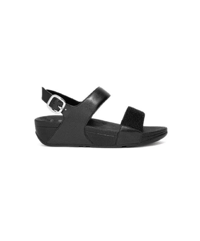 Women's Ankle - Strap Sandals with a Block Heel in Red for a Sophisticated StyleFitFlop Lulu Crystal Embellished Back-Strap Sandals Black