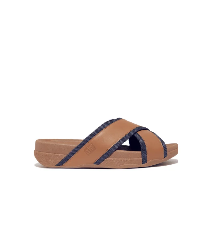 Plus Size Women's Wide - Width Platform Sandals in Black for Added Comfort and HeightFitflop Surfers Men's Webbing Leather Cross Slides Desert Tan