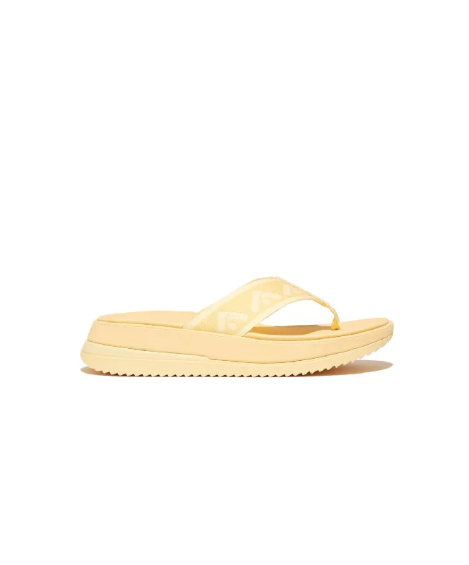 Women's Sandals with a Glitter - Coated Strap in Gold for a Sparkly Summer OutfitFitflop Surff Webbing Toe Post Sandals Mellow Yellow