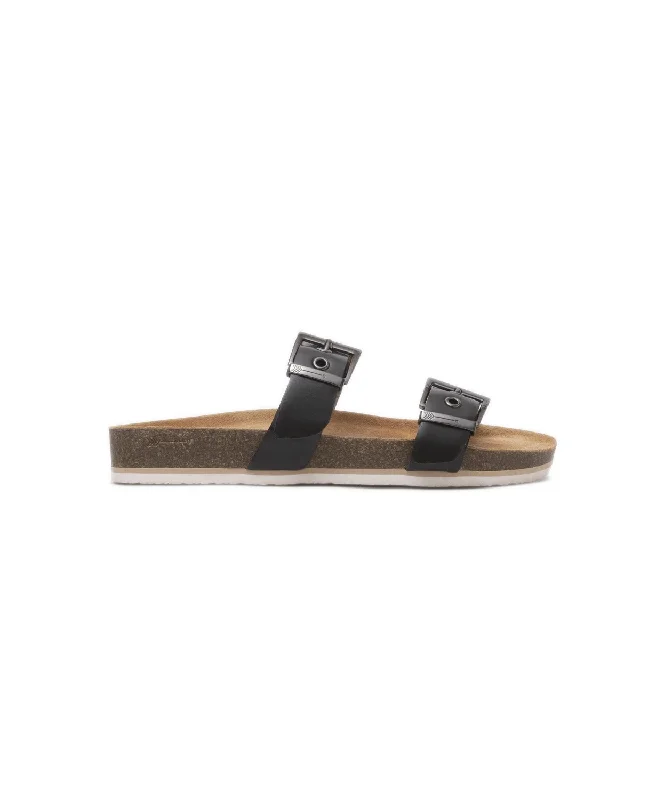 Women's Leather - Strapped Sandals with a Braided Detail in Brown for a Rustic AppealFRANKIE4 Sandy III Black Sandals