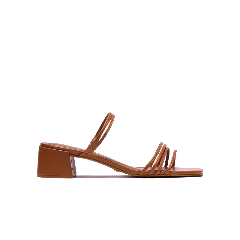 Child - Friendly Women's Sandals with a Secure Buckle in Purple for Moms on the GoGale Chestnut Leather