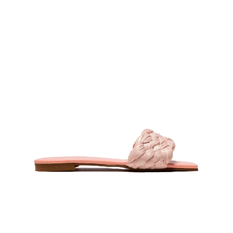 Women's Ankle - Strap Sandals with a Block Heel in Red for a Sophisticated StyleGella Pink Rafia