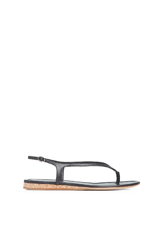 Adjustable Strap Women's Sandals with a Padded Heel in Pink for a Custom FitGia Flat Sandal in Black Nappa Leather