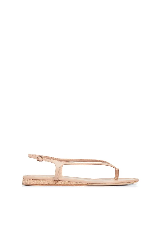 Plus Size Women's Wide - Width Platform Sandals in Black for Added Comfort and HeightGia Flat Sandal in Dark Camel Nappa Leather