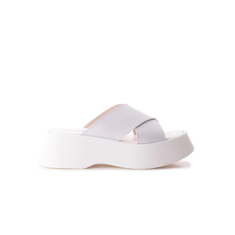 Orthopedic Women's Sandals with Arch Support in Gray for Foot HealthHai Off White Leather