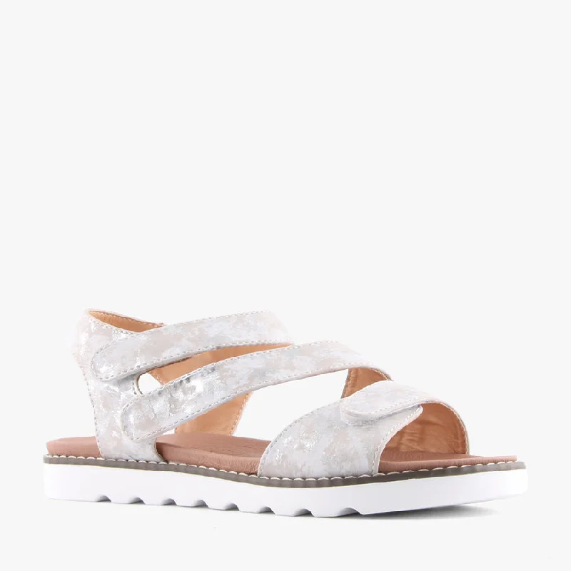 Women's Cork - Soled Espadrille Sandals with a Rope - Trimmed Upper in Navy for a Summer VibeHEATHER WHITE MULTI