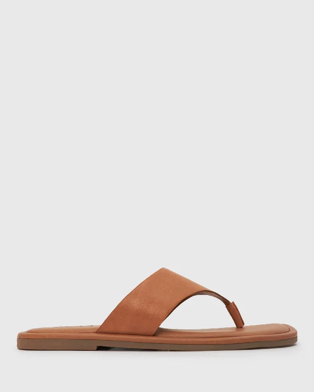Anti - Slip Women's Sandals with a Grooved Sole in Green for Outdoor AdventuresISANA Leather Thong Sandals