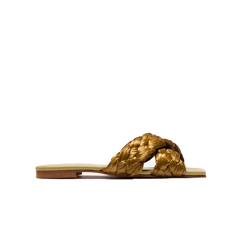 Sustainable Women's Recycled Material Sandals in Beige for Eco - Conscious ShoppersJael Green Rafia
