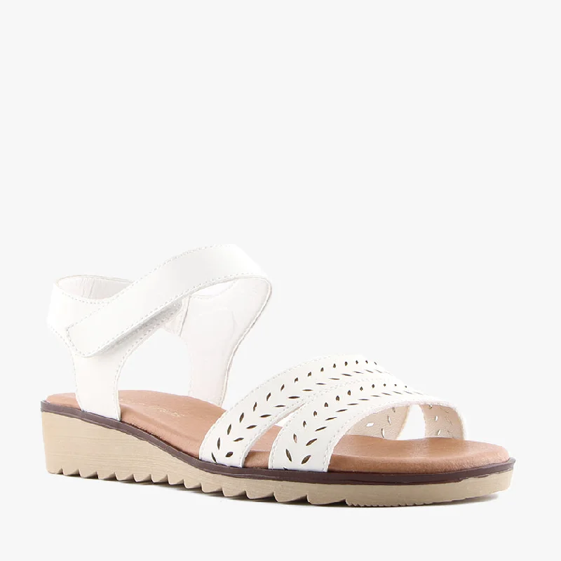 Women's Sandals with a Floral - Printed Upper in Pink for a Feminine Spring LookJIVE WHITE