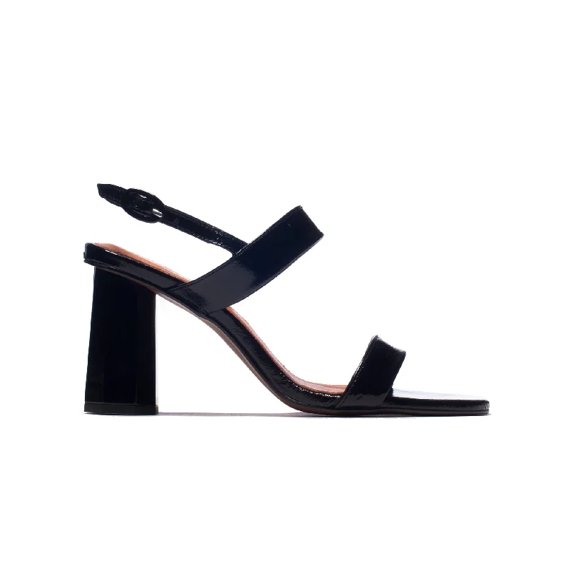 Women's Strappy Gladiator Sandals with Buckle Closures in Tan for a Boho LookKarmin Black Leather