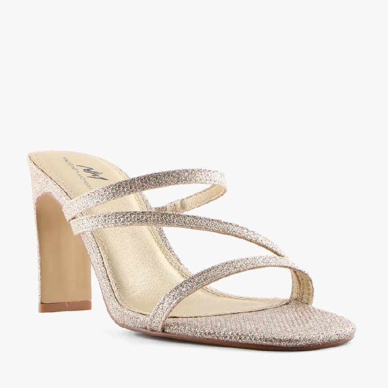 Child - Friendly Women's Sandals with a Secure Buckle in Purple for Moms on the GoKENNY GOLD GLITTER