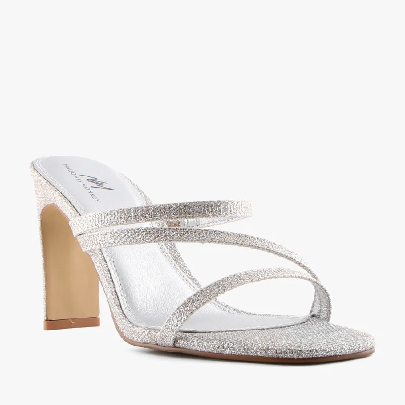 Orthopedic Women's Sandals with Arch Support in Gray for Foot HealthKENNY SILVER GLITTER