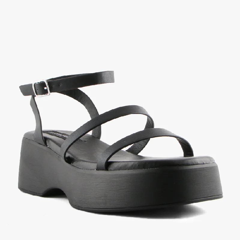 Waterproof Women's Rubber Beach Sandals with Arch Support in Blue for Water ActivitiesLIPA BLACK