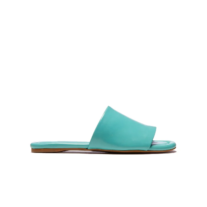 Plus Size Women's Wide - Width Platform Sandals in Black for Added Comfort and HeightLupe Turquoise Leather