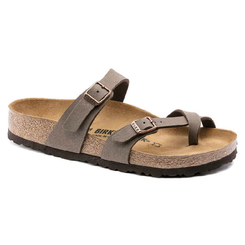 Women's Cork - Soled Espadrille Sandals with a Rope - Trimmed Upper in Navy for a Summer VibeBirkenstock Mayari - Mocha