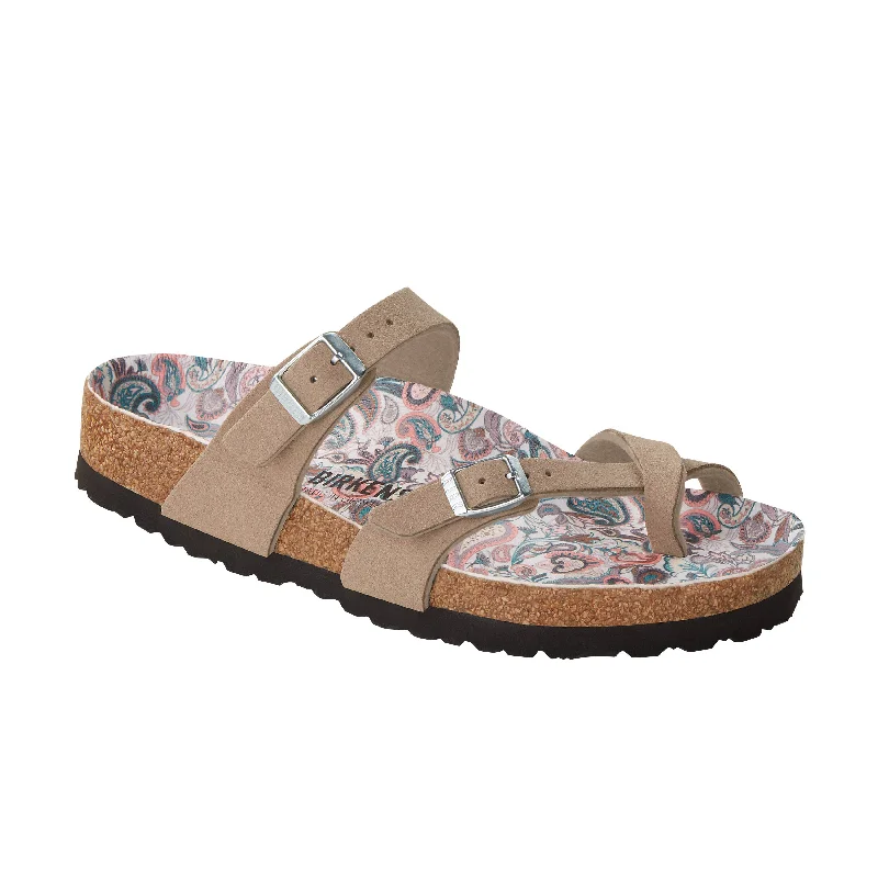 Women's Ankle - Strap Sandals with a Block Heel in Red for a Sophisticated StyleMayari Vegan Paisley Grey Taupe Synthetic