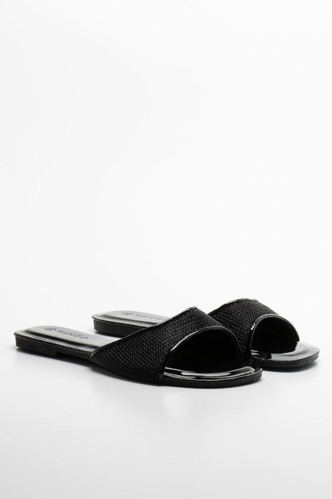Sustainable Women's Recycled Material Sandals in Beige for Eco - Conscious ShoppersMesh Sandal Black