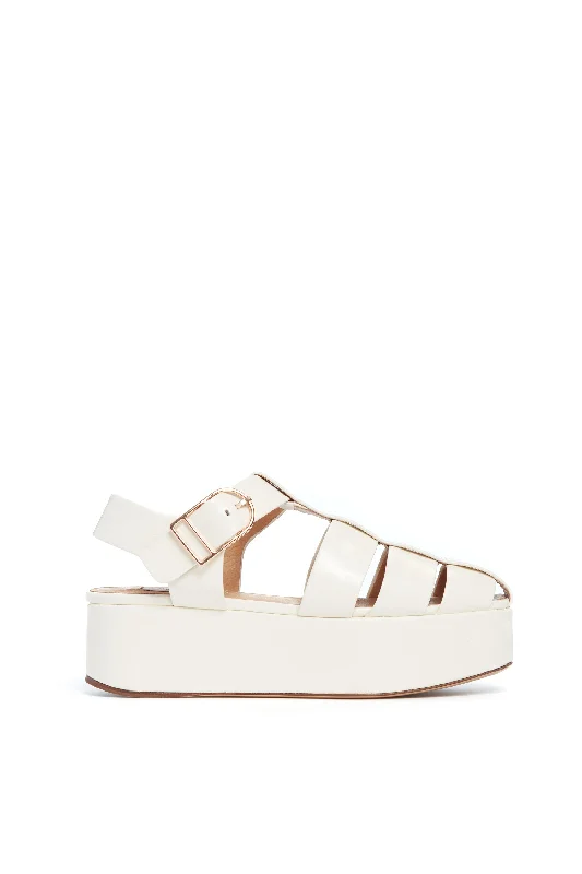 Women's Sandals with a Floral - Printed Upper in Pink for a Feminine Spring LookMila Platform Sandal in Cream Leather