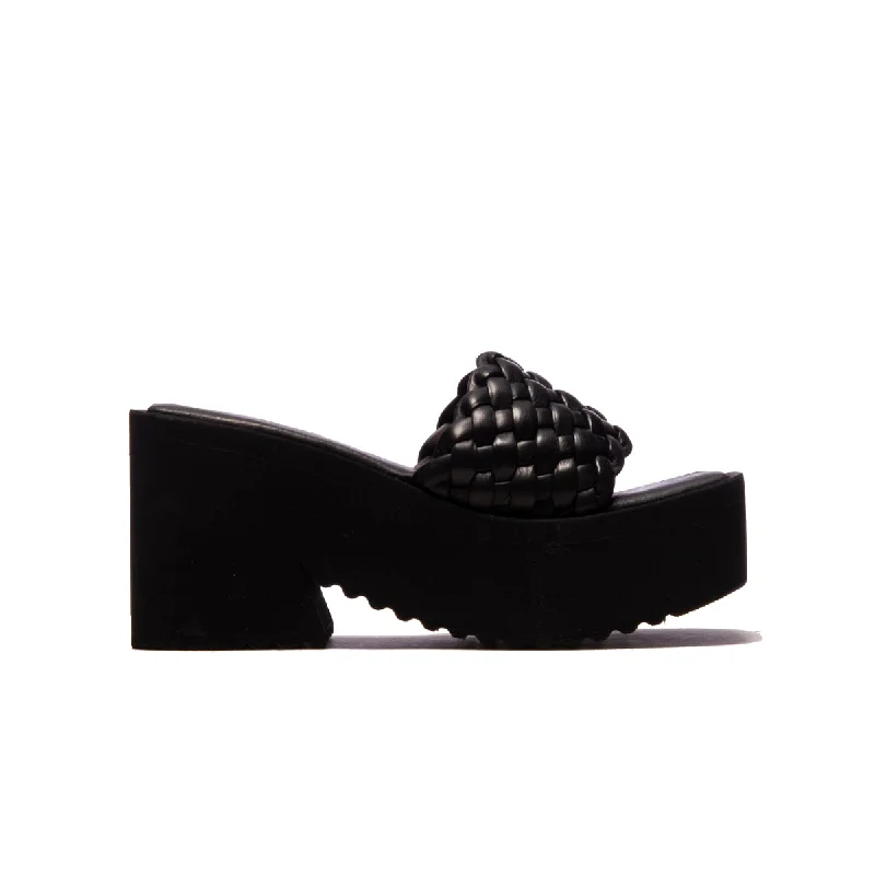 Women's Ankle - Strap Sandals with a Block Heel in Red for a Sophisticated StyleMiri Black Braid