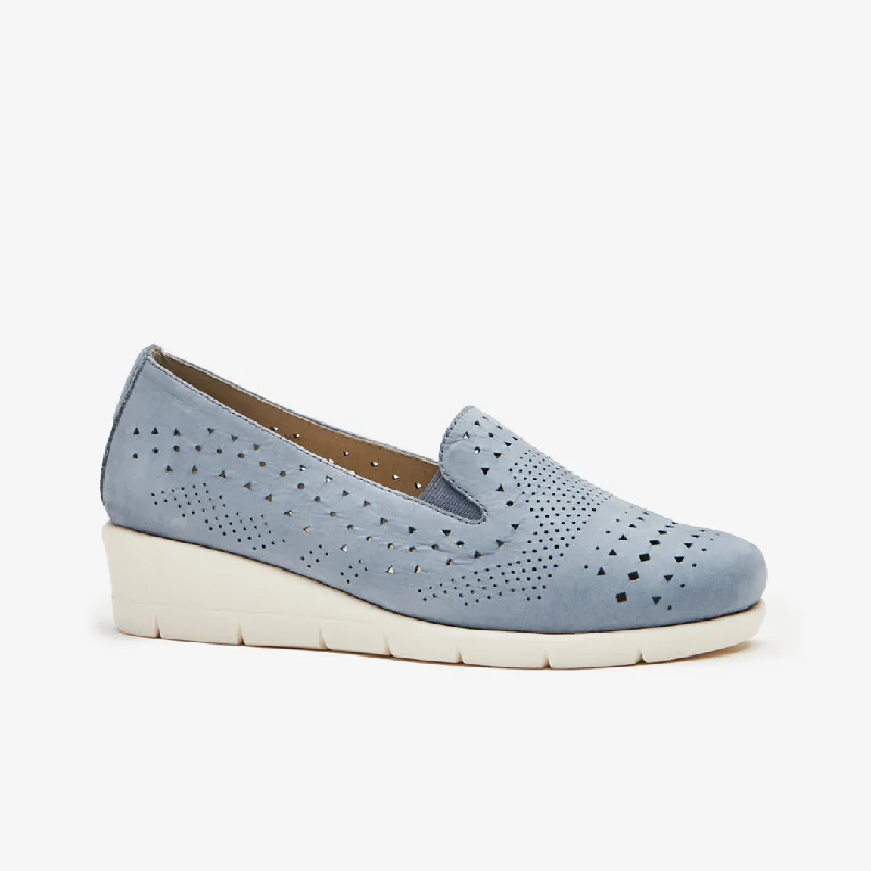 Sustainable Women's Recycled Material Sandals in Beige for Eco - Conscious ShoppersMollie Slip On Wedge Sandals