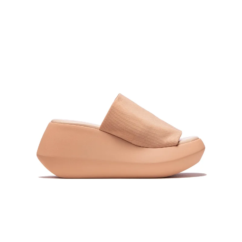 Women's Ankle - Strap Sandals with a Block Heel in Red for a Sophisticated StyleMoon Nude Lycra