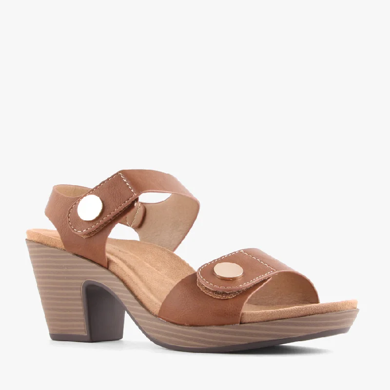 Women's Sandals with a Wedge Heel and a Tassel Detail in Orange for a Trendy LookMOYA DARK TAN
